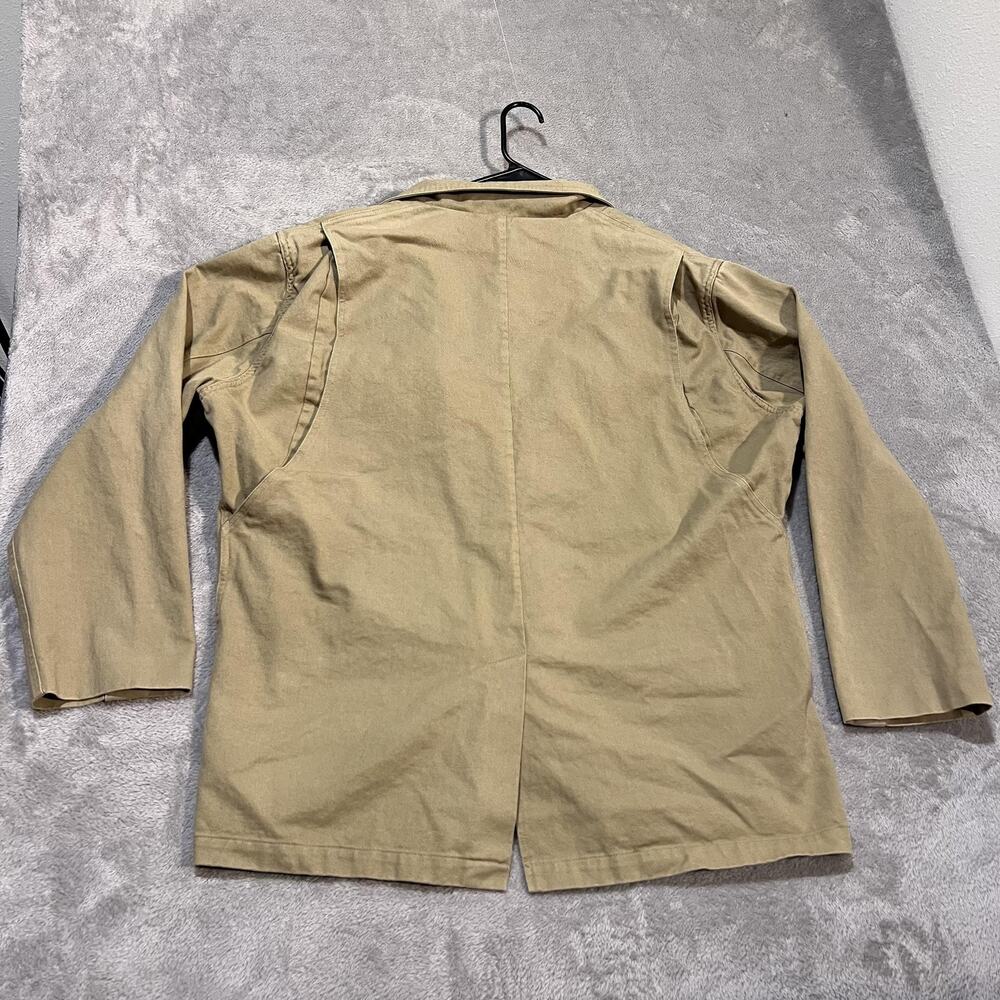 Vintage Orvis Jacket Mens Large Tan Cotton Canvas Field Coat Hong Kong 90s - Picture 8 of 11